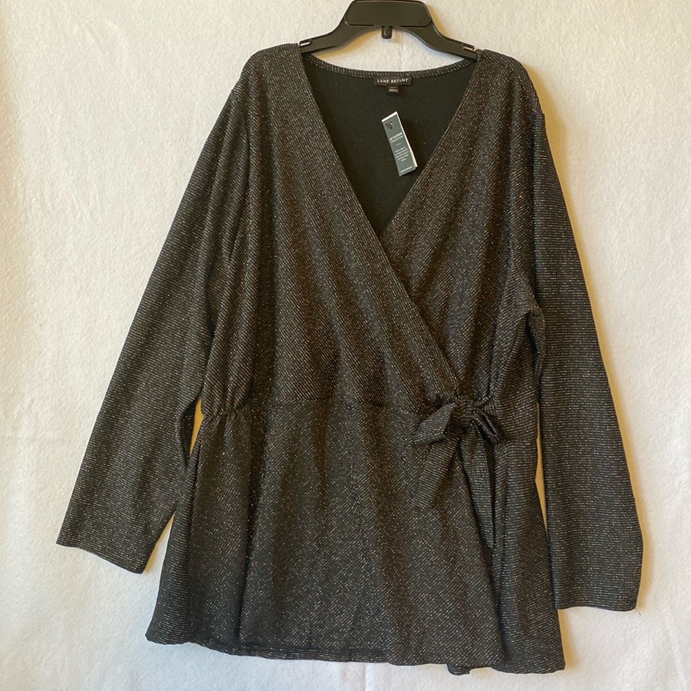 Sparkling Lane Bryant Illusion Collections LS with Bow Size 22/24
